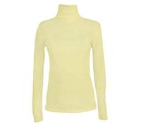 Fashion Lovers Women Stretch Plain Polo Turtle Roll Neck Jumper Cream