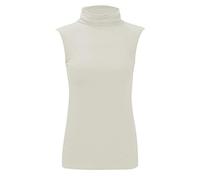 Fashion Lovers Womens Ladies Sleeveless Turtle TOP ROLL Polo HIGH Neck Stretch Jersey Jumper 8-26 (8, Cream)