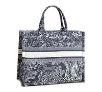 Fashion luxury Women tote bag cotton linen shoulder Crossbody handbag large capacity jacquard embroidery retro exquisite, Black