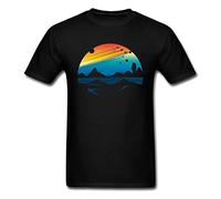 Fashion Man T-Shirts Cotton Tee Shirts Print T Shirt Colorful Space View Shuttle Pilot Science Fiction Art Clothes Black(Small)