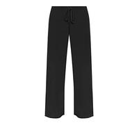 Fashion Mark Womens Flared Wide Leg Baggy ITY Palazzo Ladies Plain Drawstring Waist Plus Size Loose Fit Trouser Pant Size UK 14-28 Black