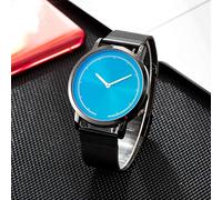 Fashion Men Metal Watch Steel Mesh Belt Wrap Bracelet Quartz Wrist Watch Blu-ray Watch (Size : 8)