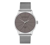 Fashion Men Metal Watch Steel Mesh Belt Wrap Bracelet Quartz Wrist Watch Pointer Pattern Business Dress Watch E08 (Color : Silver)