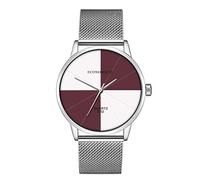 Fashion Men Metal Watch Steel Mesh Belt Wrap Bracelet Quartz Wrist Watch Sector Business Dress Watch E12 (Color : Purple)