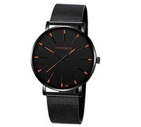 Fashion Men Watch Steel Mesh Belt Wrap Analog Quartz Wrist Watch Business Watch Colorful Pointer E99 (Size : 5)