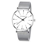 Fashion Men Watch Steel Mesh Belt Wrap Analog Quartz Wrist Watch Business Watch Colorful Pointer E99 (Size : 3)