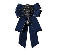 Fashion Men Women Ribbon Bow Tie Rhinestone Crystal Brooch Pin Luxury Wedding Adjustable Bow Tie Formal Party Handmade Tie Earrings Fashion for Women