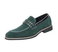 Fashion Men's Breathable Comfortable Leather Shoes Men's Shoes Blue Black, Green, 9 UK