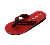Fashion Men's Summer Beach Breathable Shoes Sandals Male Slipper Flip Flops Flat Shoes for Indoor & Outdoor Holiday Summer Vocation (Red, 6)
