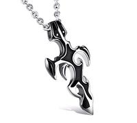 Fashion Men'S Sword Pendant Necklace Punk Link Chain Necklaces For Men Black Color Male Jewelry