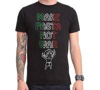Fashion Mens T Shirt Men Printed T Shirt Hetalia Axis Powers Make Pasta Not War Black Mens T Shirt Black XL