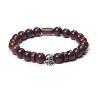 Fashion Men's Tiger Eye Stone Beads Women Natural Lava Volcanic Stone Punk Skeleton Skull Jewelry