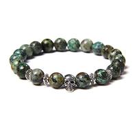 Fashion Men's Tiger Eye Stone Beads Women Natural Lava Volcanic Stone Punk Skeleton Skull Jewelry