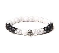 Fashion Men's Tiger Eye Stone Beads Women Natural Lava Volcanic Stone Punk Skeleton Skull Jewelry