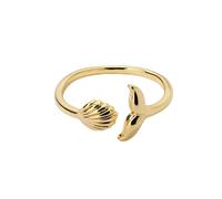 Fashion Mermaid Tail And Shell Rings Ocean theme Jewelry Adjustable Stackable Promise Rings Kids Gift Female Male Accessories