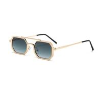 Fashion Metal Polygonal Small Frame Sunglasses For Men And Women Outdoor Driving Polarized Beach Holiday Party Decoration(Gold)