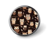 Fashion Metal Round Badge Curious Monkey Printed Pin for Women Backpack Lapel Decor Gift for Birthday Valentine's Day, Circular, Aluminum, aluminum alloy