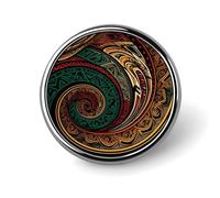 Fashion Metal Round Badge Dart Board Printed Pin for Women Backpack Lapel Decor Gift for Birthday Valentine's Day, Dark Teal HD Images, Circular