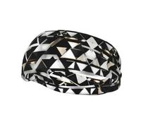 Fashion Modern Black White Gold Triangle Running Headbands for Men Sweatbands Sports Sweat Bands Mens Workout Thin Fitness Gym Yoga