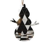 Fashion Modern Black White Gold Triangles Christmas Wooden Pendant, Stylish And Cute In Design, A Foil For The Festive Atmosphere