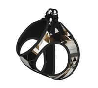 Fashion Modern Black White Gold Triangles Compact Pet Suspender Vest-The Perfect Small Pet For A Comfortable Walk