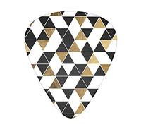 Fashion Modern Black White Gold Triangles Guitar Picks - Guitar Accessories - Guitar Picks For Acoustic Guitar Electric Guitar Bass Guitar For Men Women Professional Guitarist Musicians And Beginner