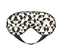 Fashion Modern Black White Gold Triangles Light Blocking Sleep Mask Adjustable Comfortable Soft Eye Cover Reversible Night Rest