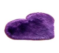 Fashion Modern Decorative Shaggy Heart Soft Faux Fur Rug Sheepskin Bedroom Kid Girls Mat,Purple,40 * 50CM
