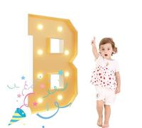 Fashion Mosaic Letter Lights, Giant Decorative Light Up Marquee Letters for Party 3ft for Graduation Girls Boys Gifts(Letter B,3.3ft)