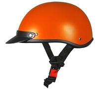 Fashion Motorcycle Half Helmet, German Vintage Open Face Helmet, DOT/ECE Approved Retro Moped Scooter Street Cruiser Helmet, for Adult Men Women All Seasons,Orange,One Size