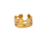 Fashion Multi layer Crown Rings For Women Gold Color Stainless Steel Round Adjustable Geometric Ring Wedding Party Jewelry Gift