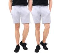 FASHION MY LOVE® 2 Pack Men's Shorts Summer Fleece Jogging Lounge Wear Shorts Men’s Fleece Sweat Shorts with Drawstring Casual, Training, Running and Workout Short for Men Size S-XL