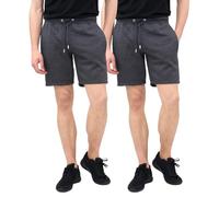 FASHION MY LOVE® 2 Pack Men's Shorts Summer Fleece Jogging Lounge Wear Shorts Men’s Fleece Sweat Shorts with Drawstring Casual, Training, Running and Workout Short for Men Size S-XL Charcoal/Charcoal