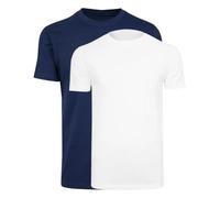 FASHION MY LOVE 2 Pack T Shirts for Men Plain Crew Neck Mens T Shirts Multipack Short Sleeve Slim Fit Breathable T-Shirt for Men Crew Neck Short Sleeve Workout Gym T-Shirt Sizes S-XXL White/Navy