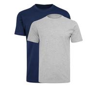 FASHION MY LOVE 2 Pack T Shirts for Men Plain Crew Neck Mens T Shirts Multipack Short Sleeve Slim Fit Breathable T-Shirt for Men Crew Neck Short Sleeve Workout Gym T-Shirt Sizes S-XXL Navy/Grey