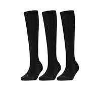FASHION MY LOVE 3 Pairs Girls Knee High School Socks Cotton Socks, Back to School Socks Uniform Party Wear Comfort Fit Long Socks Stocking Girls Bow Knee High Kids School Sock