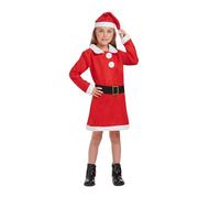 FASHION MY LOVE Children’s Santa Girl Costume with Red Santa Hat for Kids Xmas Fancy Dress Outfit Miss Santa Claus Santa Outfit Girls Christmas Fancy Dress for Girls
