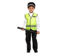 FASHION MY LOVE Childs Policeman Fancy Dress Costume Boy Police Constable Cop Outfit Kid Uniform Police Costume, Kids Police Officer Costume, Halloween Costumes for Boys, Police Kids Costume