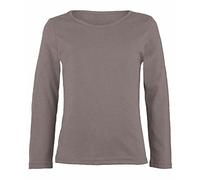 FASHION MY LOVE Girls Boy Kids Plain Basic Long Sleeve Round Neck T-Shirt Stretch School Tee Top Kids Long Sleeve Round Neck T-Shirt Stretch Uniform PE School Tee Top 2-13 Years Mocha