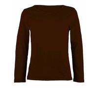 FASHION MY LOVE Girls Boy Kids Plain Basic Long Sleeve Round Neck T-Shirt Stretch School Tee Top Kids Long Sleeve Round Neck T-Shirt Stretch Uniform PE School Tee Top 2-13 Years Brown