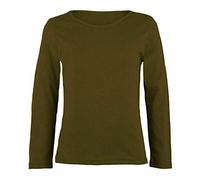 FASHION MY LOVE Girls Boy Kids Plain Basic Long Sleeve Round Neck T-Shirt Stretch School Tee Top Kids Long Sleeve Round Neck T-Shirt Stretch Uniform PE School Tee Top 2-13 Years Khaki