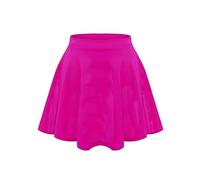 FASHION MY LOVE Kids Girls Children High Waisted Stretch Plain Flippy Flared Short Skater Skirts Girls Skater Skirt Mini Tutu School Skirts 5-14 Years Cerise