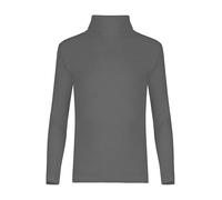 FASHION MY LOVE Kids Unisex Girls Boys Rib Polo Neck Top Turtle Neck Long Sleeve Rib Tops Size 5/6 7/8 9/10 11/12 & 13 Years Charcoal