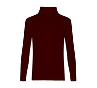 FASHION MY LOVE Kids Unisex Girls Boys Rib Polo Neck Top Turtle Neck Long Sleeve Rib Tops Size 5/6 7/8 9/10 11/12 & 13 Years Wine