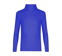 FASHION MY LOVE Kids Unisex Girls Boys Rib Polo Neck Top Turtle Neck Long Sleeve Rib Tops Size 5/6 7/8 9/10 11/12 & 13 Years Royal Blue