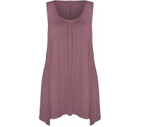 FASHION MY LOVE Ladies Summer Tops Womens Tops Vest Tops Women UK Womens Tunic Tops Ladies Tops Sleeveless Blouse Plus Size Swing Flared Tops Ladies Long Tops Size 8-26 Chocolate Brown