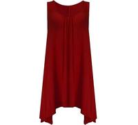 FASHION MY LOVE Ladies Summer Tops Womens Tops Vest Tops Women UK Womens Tunic Tops Ladies Tops Sleeveless Blouse Plus Size Swing Flared Tops Ladies Long Tops Size 8-26 Wine