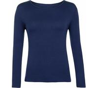 FASHION MY LOVE Women Ladies Long Sleeve Round Neck Plain Top Stretchy Casual Summer T-Shirts Basic Slim fit Tee Tops UK Plus Size 8-26 Navy