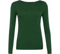 FASHION MY LOVE Women Ladies Long Sleeve Round Neck Plain Top Stretchy Casual Summer T-Shirts Basic Slim fit Tee Tops UK Plus Size 8-26 Bottle Green