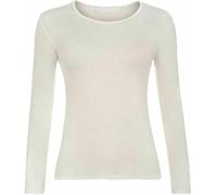 FASHION MY LOVE Women Ladies Long Sleeve Round Neck Plain Top Stretchy Casual Summer T-Shirts Basic Slim fit Tee Tops UK Plus Size 8-26 Cream